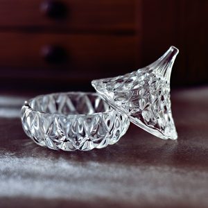 Funny Mini Pine Nut Glass Crystal Candy Jar Decorations With Lid