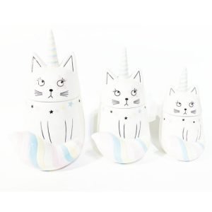 Funny Modern Cat-shaped Holiday Gift Candy Buffet Jars With Personalized Lids