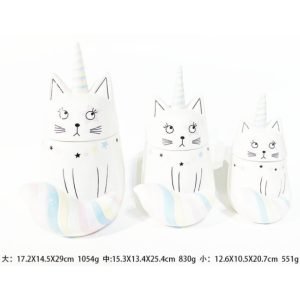 Funny Modern Cat-shaped Holiday Gift Candy Buffet Jars With Personalized Lids
