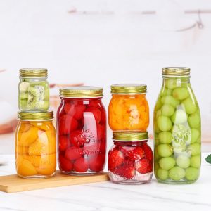 Funny Relievo Round For Cute Christmas Halloween Mason Candy Jars With Gold And Silver Lids