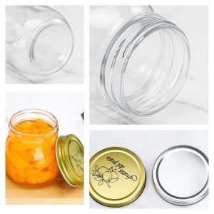 Funny Relievo Round For Cute Christmas Halloween Mason Candy Jars With Gold And Silver Lids
