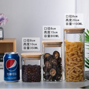 Funny Square Christmas Bulk Glass Jars For Candy Table Buffet With Lids