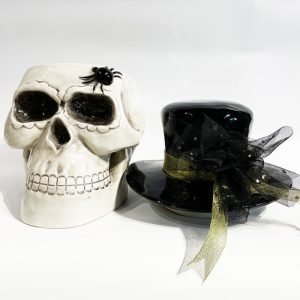 Halloween Ceramic Personalised Skull Candy Corn Cookie Jar Ideas Table Decorations