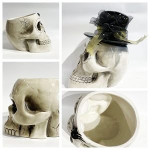 Halloween Ceramic Personalised Skull Candy Corn Cookie Jar Ideas Table Decorations