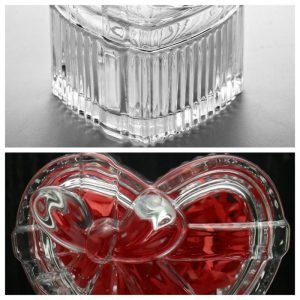 Heart Shaped Stripe Valentines Decorative Candy Display Jars Gift With Lids For Weddings