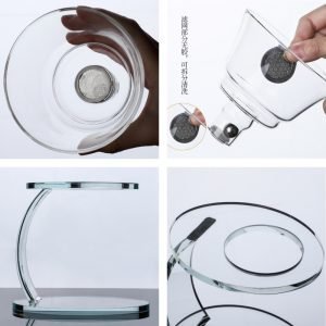 Heat Resistant Simple Clear Glass Semi Automatic Lazy Tea Set