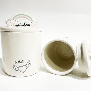 Large And Small Personalized Rainbow Valentines Bulk Candy Jars With Lids For Candy Table