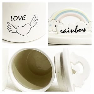 Large And Small Personalized Rainbow Valentines Bulk Candy Jars With Lids For Candy Table