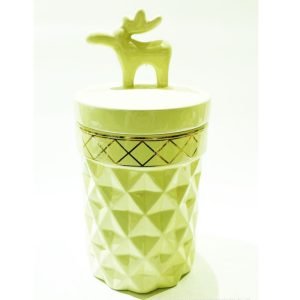 Large Capacity Funny Christmas Elk M&m Ceramic Decorative Gift Candy Jar With Lids