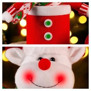 Large Capacity Knitted Fabric Cute Christmas Doll Bulk Jars For Candy With Lids
