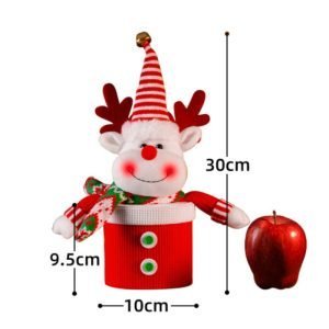 Large Capacity Knitted Fabric Cute Christmas Doll Bulk Jars For Candy With Lids