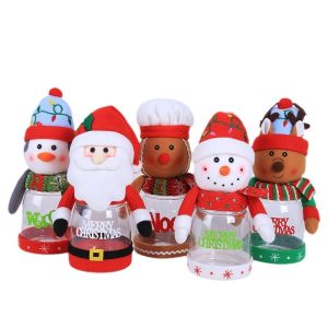 Large Plastic Cute Mason Jar Christmas Candy Dispenser Buffet Gift Ideas With Lid