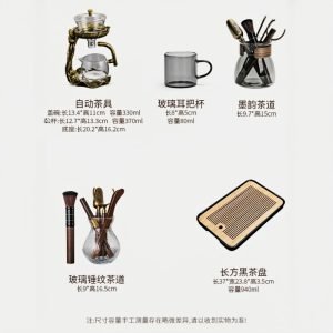 Heat Resistant Simple Clear Glass Semi Automatic Lazy Tea Set