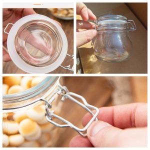 Multi-sized Round Mason Clear Glass Jar Candy Dispenser With Lids