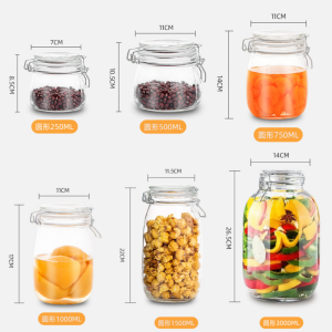 Multi-sized Round Mason Clear Glass Jar Candy Dispenser With Lids
