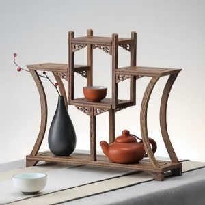 Innovative Wooden Moon Tea Cup Tea Set Display Holder Stand