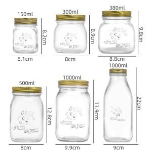 Funny Relievo Round For Cute Christmas Halloween Mason Candy Jars With Gold And Silver Lids