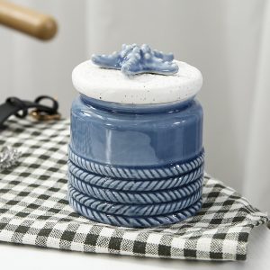 Ocean-themed M&m Ceramic Holiday Candy Corn Cookie Jar Display With Lid