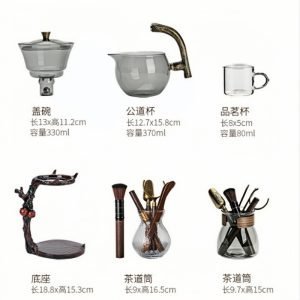 Heat Resistant Simple Clear Glass Semi Automatic Lazy Tea Set