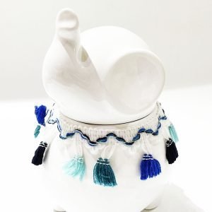Personalised Modern White M&m Ceramic Elephant Candy Jar Cute Gift Ideas With Lid