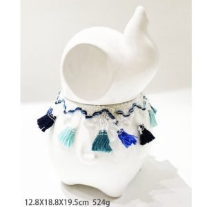 Personalised Modern White M&m Ceramic Elephant Candy Jar Cute Gift Ideas With Lid