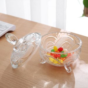 Personalized Dragon Design Glass M&m Christmas Candy Bar Jar Vintage Gift With Lid