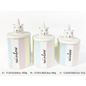 Personalized Modern Best Cute Cat Bulk Ceramic Candy Display Jars With Lids