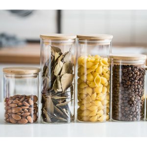 Personalized Large Capacity Modern Clear Glass Candy Table Jars With Lids For Candy Buffet