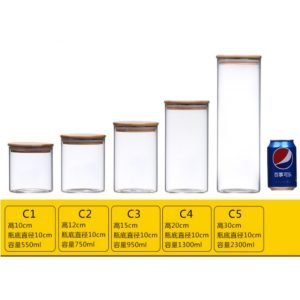 Personalized Large Capacity Modern Clear Glass Candy Table Jars With Lids For Candy Buffet