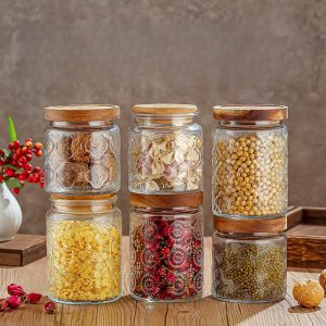 Personalized Vintage Pattern Gift Bulk Glass Mason Candy Jars With Lids For Office Desk