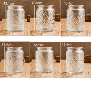 Personalized Vintage Pattern Gift Bulk Glass Mason Candy Jars With Lids For Office Desk