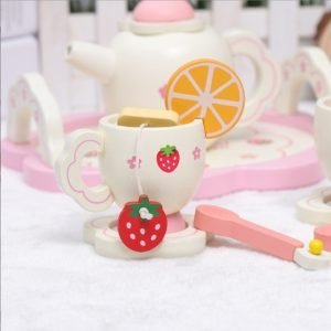 Yellow And Green Wooden Lemon Childs Afternoon Tea Party Set For Kids