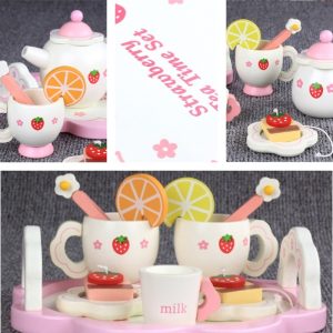 Yellow And Green Wooden Lemon Childs Afternoon Tea Party Set For Kids