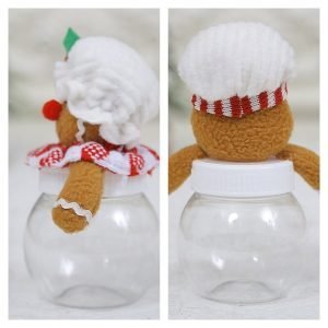 Round Personalized Christmas Cute Gingerbread Man Mason Jar With Candy Gifts For Party