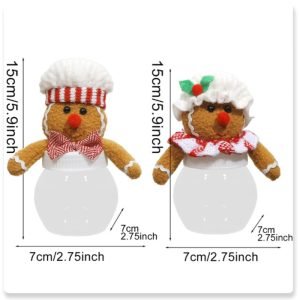 Round Personalized Christmas Cute Gingerbread Man Mason Jar With Candy Gifts For Party