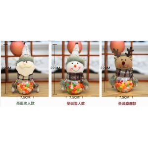 Small Christmas Clear Plastic Cute Doll Bulk M&m Candy Bar Jars With Lids For Party
