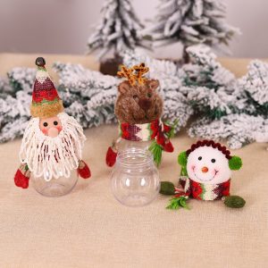 Small Christmas Clear Plastic Gift Chocolate Candy Table Jars For Candy Buffet Party