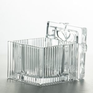 Small Square Valentine Glass Chocolate Candy Display Jars In Bulk With Bow-tied Lid For Weddings