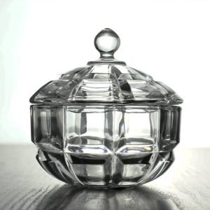 Small Vintage Grid Decorative Glass Ideas For Unique Candy Buffet Jars With Lids