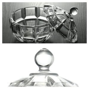 Small Vintage Grid Decorative Glass Ideas For Unique Candy Buffet Jars With Lids