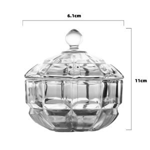 Small Vintage Grid Decorative Glass Ideas For Unique Candy Buffet Jars With Lids