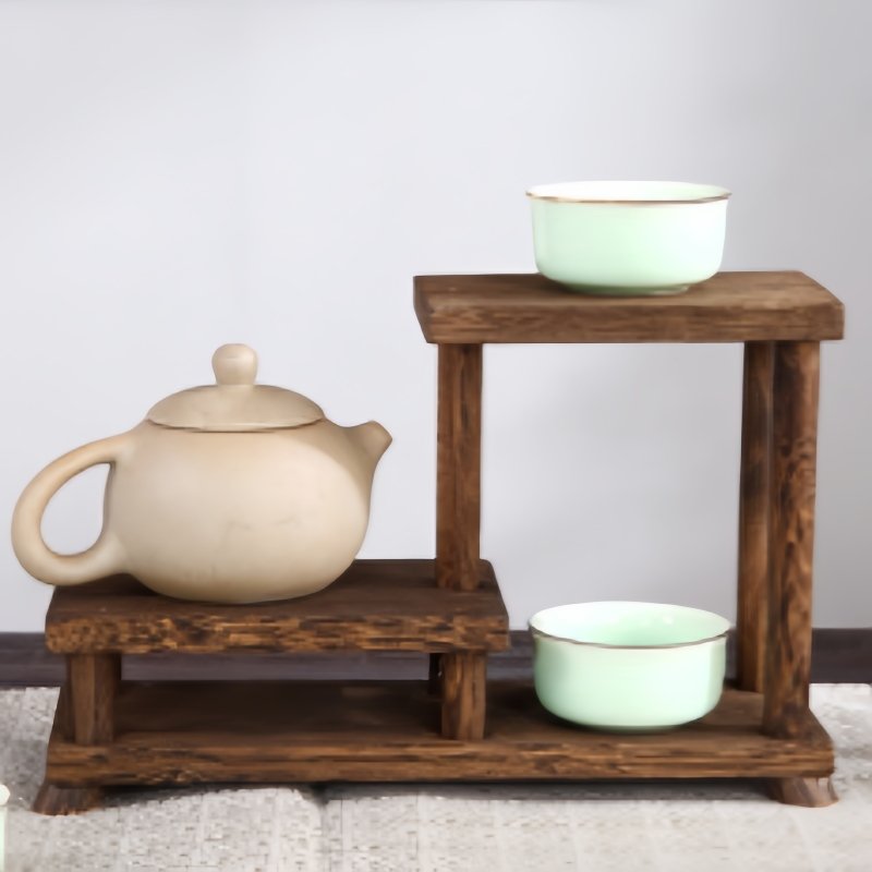 Mini Chinese Style Wooden Tea Cup Display Stand And Tea Set Shelf Mini Chinese Style Wooden Tea Cup Display Stand And Tea Set Shelf