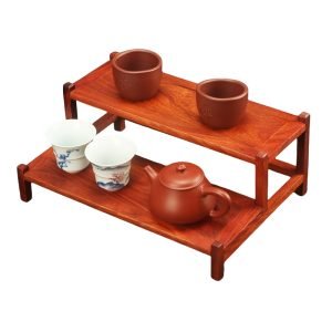 Rosewood Tea Cup And Saucer Set Display Stand
