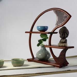 Rosewood Chinese Tea Set And Teapot Display Holder Stand