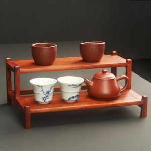 Rosewood Tea Cup And Saucer Set Display Stand
