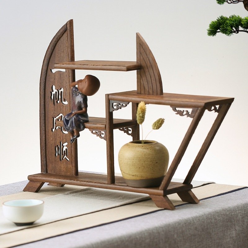 Ship Shape Wooden Tea Cup Set Display Holder Stand And Tea Shelf Ship Shape Wooden Tea Cup Set Display Holder Stand And Tea Shelf