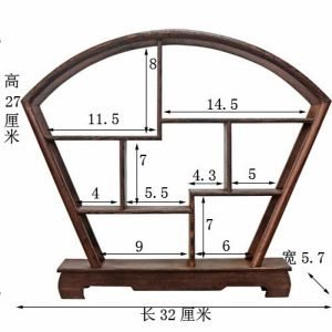Fan Shaped Wood Tea Cup Display Stand And Tea Shelf