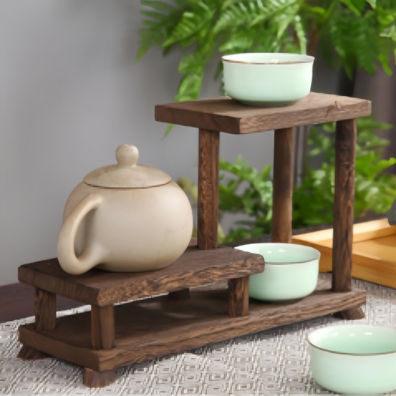 Mini Chinese Style Wooden Tea Cup Display Stand And Tea Set Shelf Mini Chinese Style Wooden Tea Cup Display Stand And Tea Set Shelf