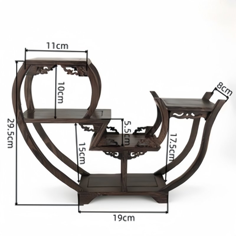 Classical Chinese Round Wooden Tea Set Display Stand And Tea Cup Shelf Classical Chinese Round Wooden Tea Set Display Stand And Tea Cup Shelf