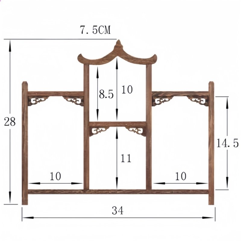 Antique Chinese Pinnacle Wood Tea Cup Set Display Stand Shelf Antique Chinese Pinnacle Wood Tea Cup Set Display Stand Shelf